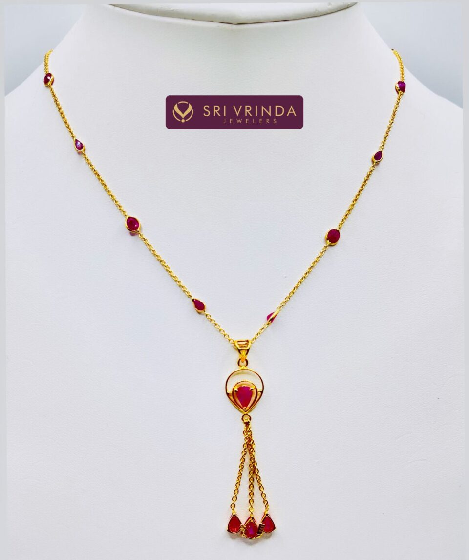 22kt gold ruby jumka set (15.00 gms)