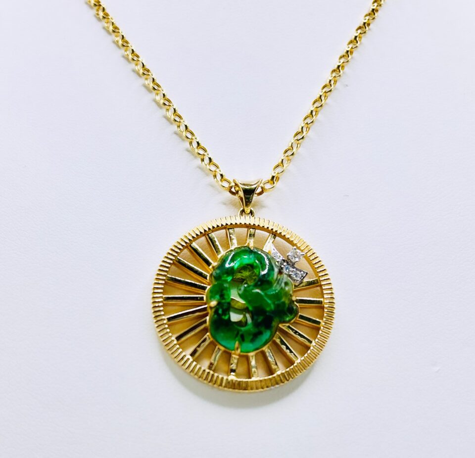uncut diamond pendant