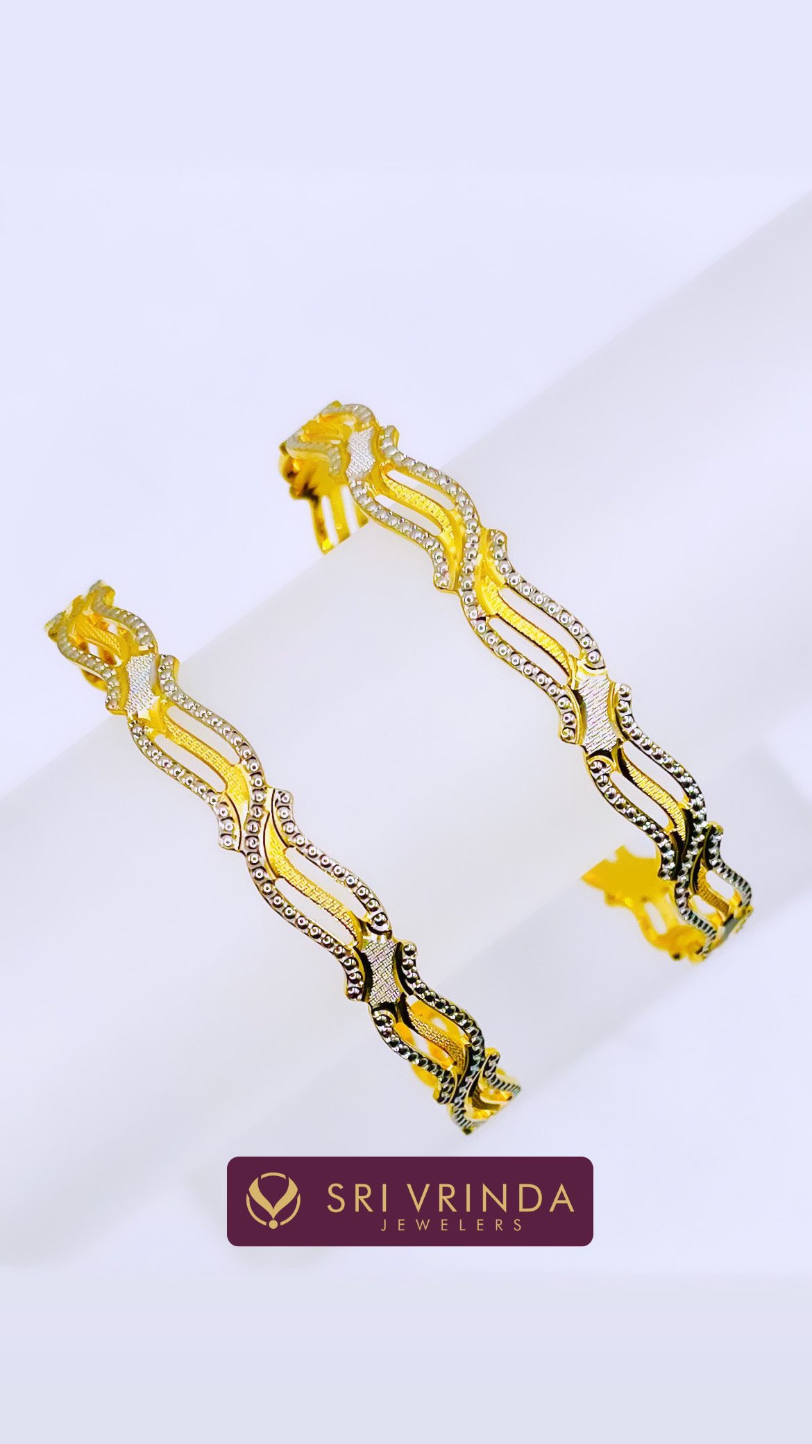 22kt gold two tone bangles