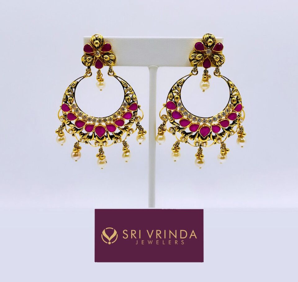 22kt gold chandbali earrings(23.00 gm)