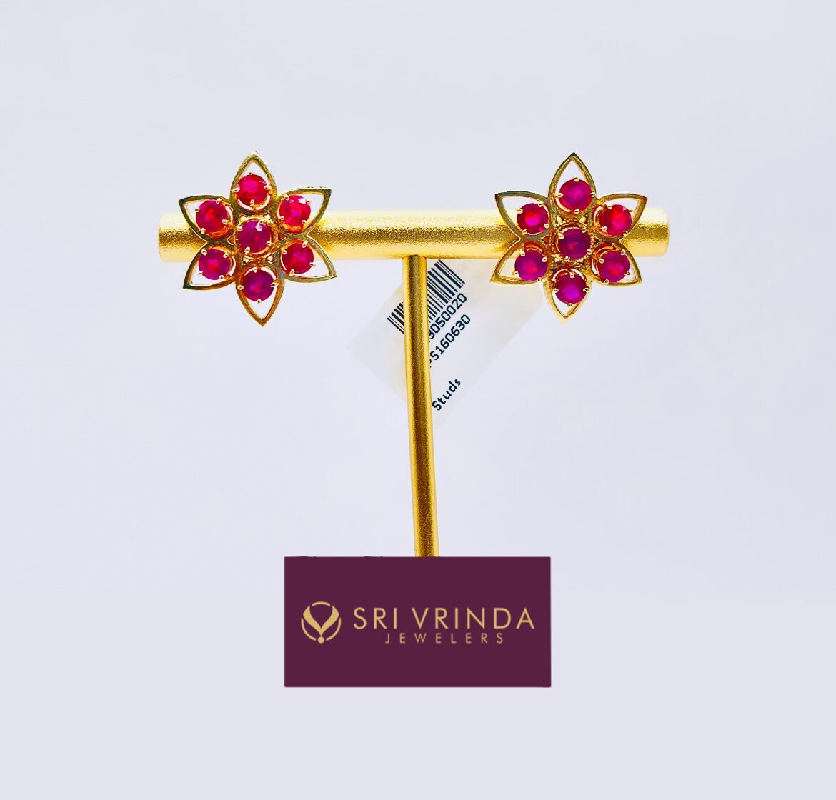 14k ruby earrings(5.37 gm)