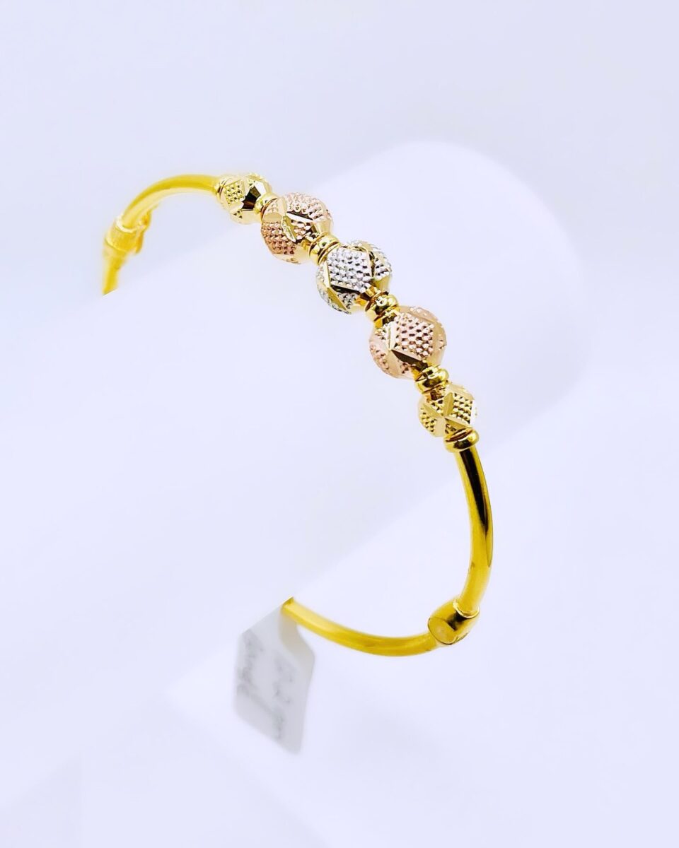 22kt gold multi tone bangle