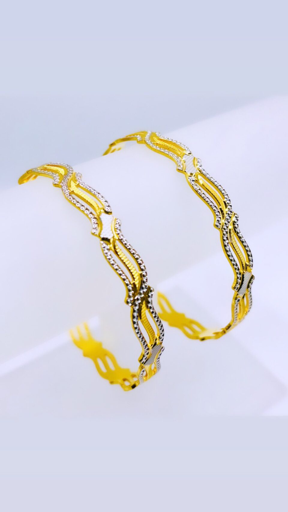 22kt gold two tone bangles