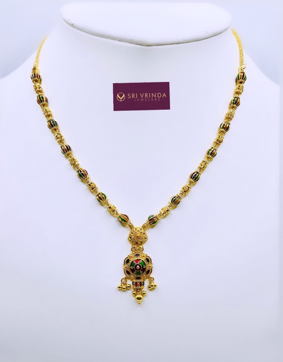 22k yellow meenakari set (26.10 gm)