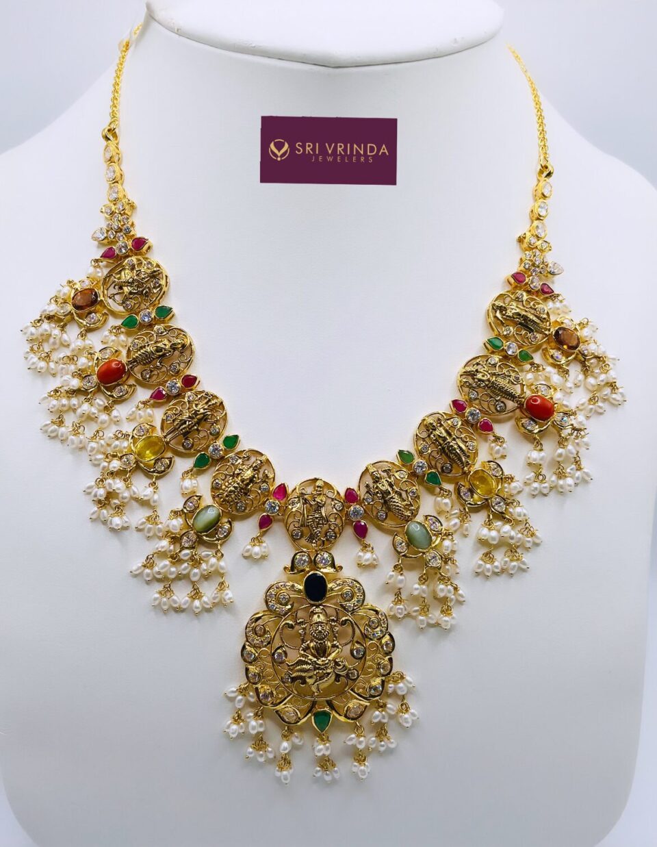 22kt gold dashavatar with navaratan stones set ( 86.70 gm)