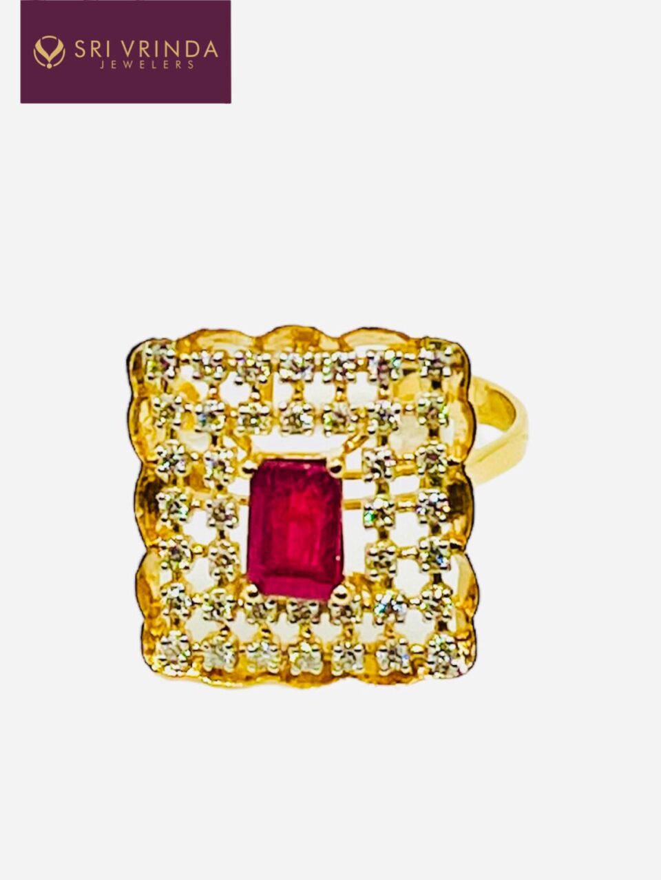 18kt diamond ruby ring (0.37 ct)